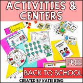 FREE Kindergarten Back-to-School Activities: Math, Reading