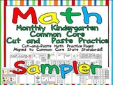 FREE Kindergarten Cut and Paste Common Core Math Practice SAMPLER