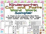 FREE Kindergarten Cut and Paste Word Work Sampler