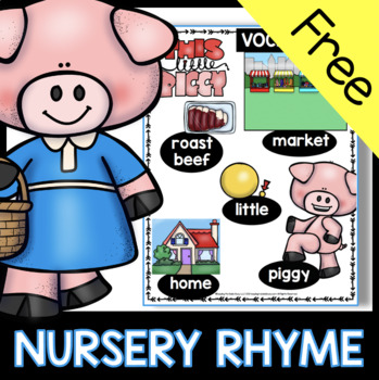 Preview of FREE Kindergarten Emergency Sub Plans - This Little Piggy Nursery Rhyme Unit