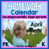 FREE Kindergarten Homework and PK Homework Calendars - EDI