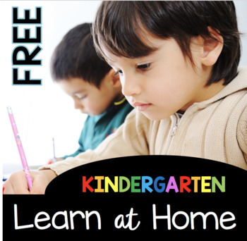 Preview of FREE Kindergarten Learn At Home - Distance Learning Worksheets Homeschool