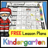 FREE Kindergarten Lesson Plans for December - First Grade 