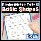 FREE Kindergarten Math Assessment Basic Shapes Test
