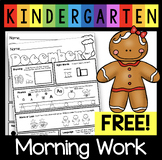 FREE Kindergarten Morning Work December - Christmas Bell R