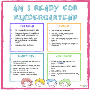 Preview of FREE Kindergarten Readiness Checklist