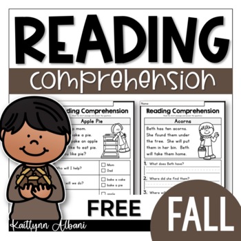 Preview of FREE Kindergarten Reading Comprehension Passages - FALL