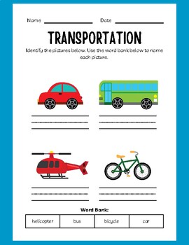 Free Kindergarten Worksheets Transportation Theme Digital-printables Sheets