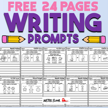 Preview of FREE Kindergarten Writing Prompts: Opinion Writing & Picture Prompts