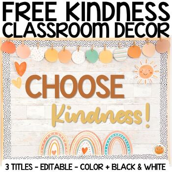 Preview of FREE Kindness Bulletin Board and Door Decor | Interactive Classroom Decor