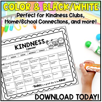 FREE Kindness Calendar Activity, Random Acts of Kindness Challenge