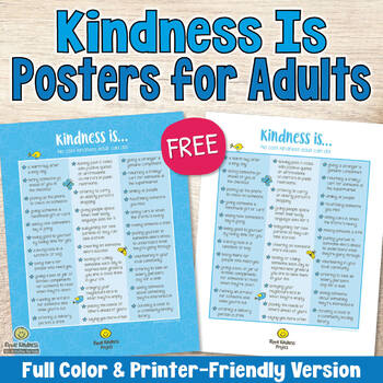 FREE Kindness Ideas Poster - Printable for Teachers & Parents | TPT