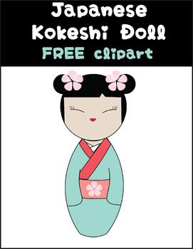 Preview of FREE Kokeshi doll clipart