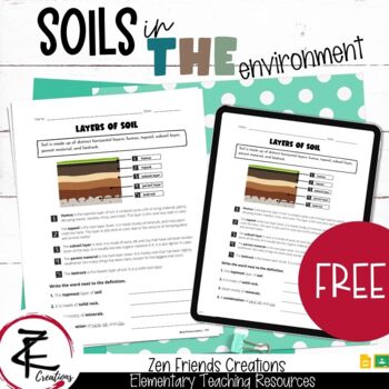 Preview of FREE - LAYERS OF SOIL Worksheet/Google Classroom/Distance Learning/Digital