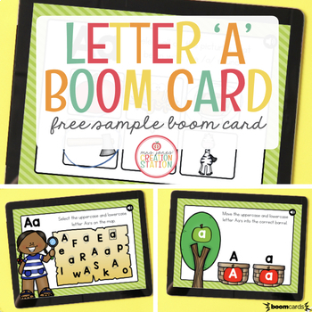 Preview of FREE LETTER Aa FREE BOOM CARDS™