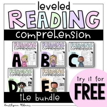 Preview of FREE LEVEL A-F Reading Comprehension Passages - SAMPLE PAGES