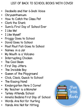 Preview of FREE LIST OF BACK TO SCHOOL BOOK UNITS IN MY STORE
