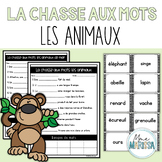 La chasse aux mots: les animaux FREE (French write the room)
