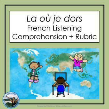 Preview of FREE "La ou je dors" French Listening Comprehension and Rubric