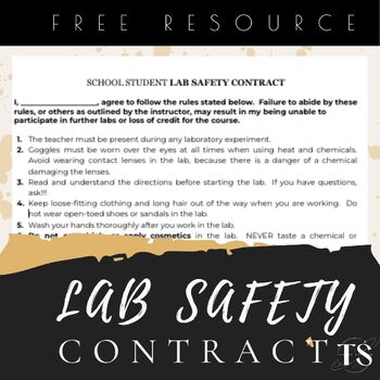 Preview of FREE Lab Safety Contract- General Science