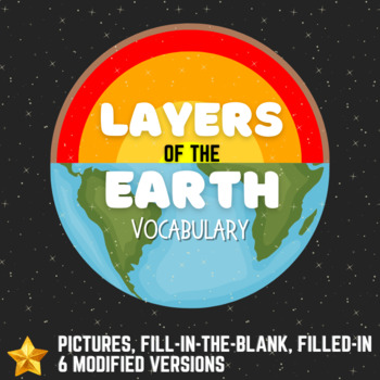 Preview of FREE Layers of the Earth - Vocabulary (6 Modified Versions)