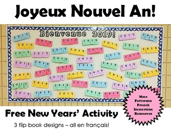 Preview of FREE - Le Nouvel An - French Immersion Flipbook Activity *Updated for 2023*