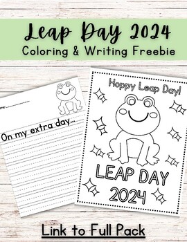 Preview of FREE Leap Year 2024 Coloring Page and Writing Activity