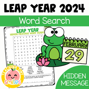 Preview of Leap Year 2024 Word Search Activity | Secret Message | February Leap Day
