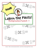FREE!!!  Learn the Facts! Multiplication Facts: 0-1