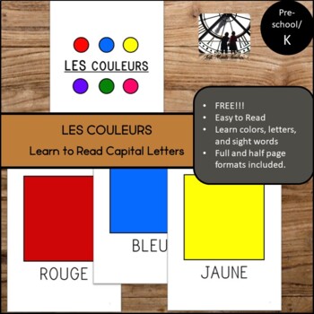 Preview of FREE!!! Les Couleurs Learn to Read French Book 1