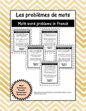 FREE - Les problèmes de mots - Math Word Problems in French