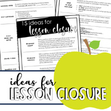 FREE: Lesson Closure Ideas