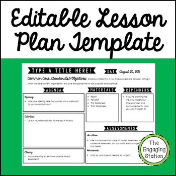 Preview of FREE Lesson Plan Template: Revamp yours in time for school!
