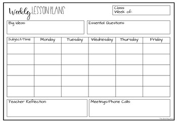 Free Lesson Plan Template For Preschool By The Blooming Mind Tpt