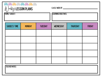 FREE Lesson Plan Templates by The Colorful Minds Hub | TPT