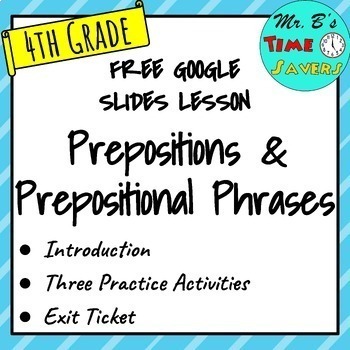 Preview of FREE Lesson: Prepositions & Prepositional Phrases 4th Grade Grammar
