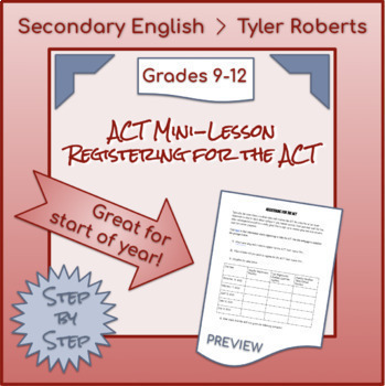 Preview of FREE Lesson: Registering for the ACT Webquest! Students Research Requirements