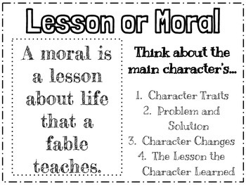 Preview of Lesson or Moral Anchor Chart