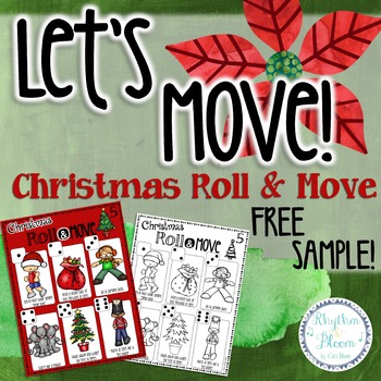 Preview of FREE Let's Move! Christmas Roll & Move Sample