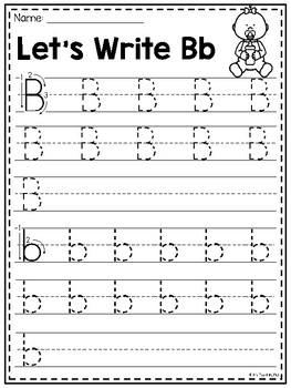 free letter b alphabet worksheets by my teaching pal tpt