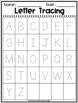 FREE Letter Tracing by The Primary Post by Hayley Lewallen | TPT