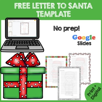 Preview of FREE Letter for Santa Templates | Christmas and Winter Writing Activity