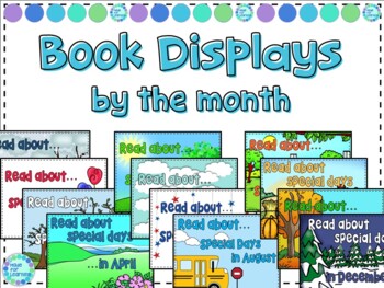 Preview of FREE Library Book Display Signs by the Month