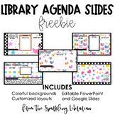 FREE | Library Class Agenda Slides | Editable Google Slide