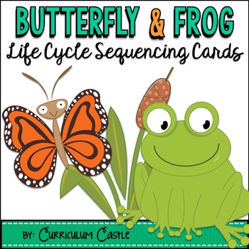 Preview of FREE Life Cycle Sequencing Cards: Butterfly and Frog