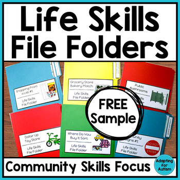 Preview of FREE Life Skills File Folder Games - Life Skills Special Education Activities