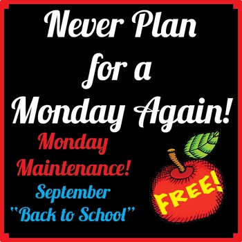 Preview of FREE: Life Skills in MONDAY MAINTENANCE 1.0 September "Back to School" Ed.