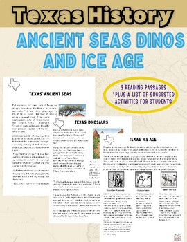 Preview of FREE Reading Comprehension Passage: Texas Ancient Seas & Dinos