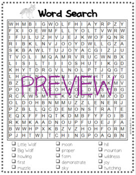 FREE | Little Wolf's First Howling | Word Search by Teaching Literacy