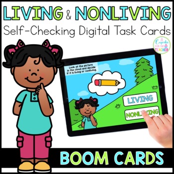 Preview of FREE Living & Nonliving Digital Task Cards | Boom Cards™ | Distance Learning